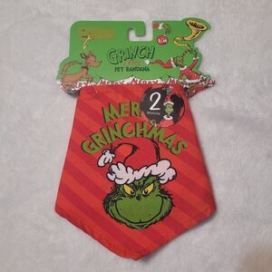 Dr Seuss The Grinch Reversible Pet Bandana Adjustable Tie Back Small/Medium New